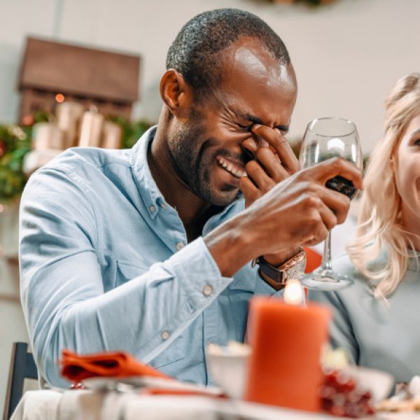 Couple laughing