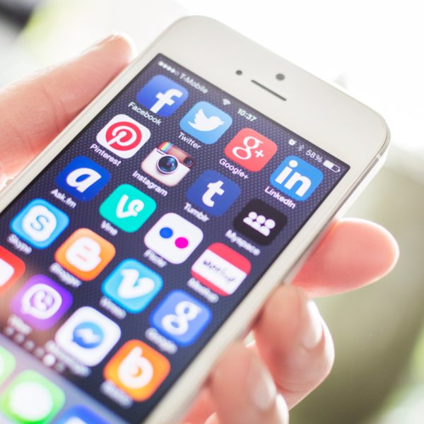 social media on phone